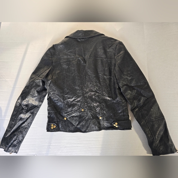 Vintage Buffalo David Bitton Vegan Faux Leather Black Moto Style Jack Medium - Picture 2 of 10